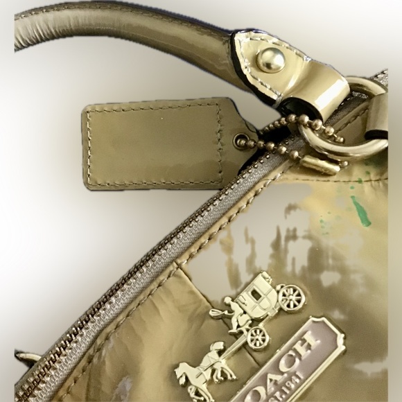 Vintage COACH Patent Leather Satchel | Handbag | Golden Mustard Yellow 🔥🔥 - Picture 14 of 16